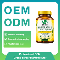 Formule personnalisée FREERANGE Clean Capsules avec chlorophylle, gingembre, citron et probiotiques, service OEM FREERANGE Clean Capsules