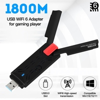 Adaptateur WiFi 6 USB3.0 1800 Mbps 802.11AX AX1800 2.4G 5GHz Double Bande Sans Fil WiFi6 Dongle Carte Réseau Lan RTL8832AU Win7 10 11