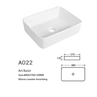 Lavabos de salle de bain modernes blancs de haute qualité OVS CUPC Amérique du Nord avec des motifs artistiques faits à la main