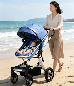 JXB Ventes Flash : <span class=keywords><strong>Chariot</strong></span> de Voyage Bébé Super Robuste et Confortable avec <span class=keywords><strong>Double</strong></span> Frein au Pied - Product Image 2