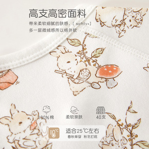 Combinaison pour bébé en coton pur à manches longues unisexe printemps automne avec motif lapin - Product Image 2