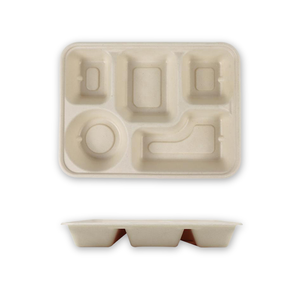 Bán Buôn Phân Hủy Sinh Học Dùng Một Lần Đồ Ăn Sinh Thái Thân Thiện Với Thực Phẩm Container Mía Bã Mía Bột Giấy Khay Thực Phẩm - Product Image 6