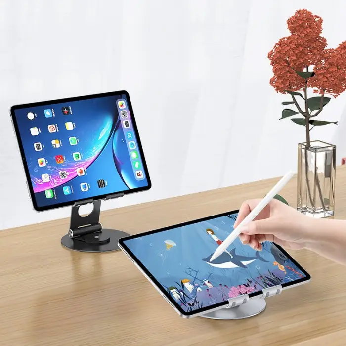 For IPad Stand Aluminium Adjustable Phone Stand Swivel 360 Rotate Cellphone Tablet Stand Holder
