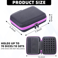 Étui portable SIYOUCASE en mousse EVA pour 70 dés, étui de rangement coloré avec fermeture éclair pour dés de jeu de rôle, capacité de 10 jeux de dés