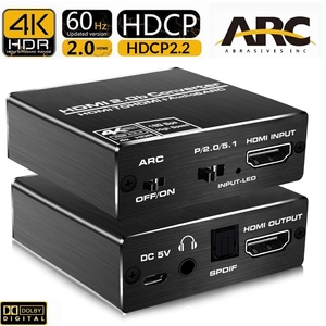 4K 60Hz HDMI trích xuất âm thanh 5.1 hồ quang HDMI trích xuất âm thanh splitter HDMI để trích xuất âm thanh quang học Toslink SPDIF + 3.5mm Stereo - Product Image 3
