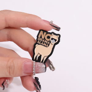 No Drama <span class=keywords><strong>Llama</strong></span> esmalte Pins personalizado divertido lindo Alpaca broches insignias de solapa Animal joyería regalo para niños amigos - Product Image 1