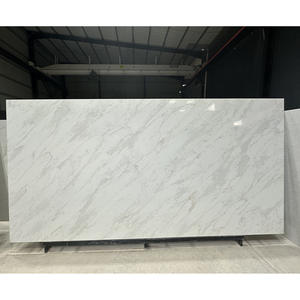 Encimeras de Cuarzo Pulido Blanco Serie Calacatta Elba 5123 de Diseño Moderno Goldtop, Piedra Artificial Cortada a Medida para Interiores de Villas - Product Image 1