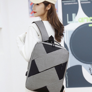 <span class=keywords><strong>Sac</strong></span> à <span class=keywords><strong>dos</strong></span> pour ordinateur portable au design géométrique avec port de charge USB, <span class=keywords><strong>sac</strong></span> de voyage d'affaires moderne pour hommes et femmes, idéal pour le travail et l'université, <span class=keywords><strong>bleu</strong></span> <span class=keywords><strong>marine</strong></span> - Product Image 4