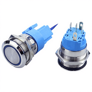 Other 12/14/19/22mm Mounting LED Push Button <b>Switch</b> Waterproof Momentary Reset 1NO Connector <b>12V</b>/220V IP65 IP67 Plastic LA22 - Product Image 4