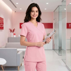 Uniforme Médico Internacional para Enfermeras, Pantalones <span class=keywords><strong>de</strong></span> Manga Corta, Ropa <span class=keywords><strong>de</strong></span> <span class=keywords><strong>Trabajo</strong></span> para Quirófano, Aislamiento, Tela <span class=keywords><strong>de</strong></span> Poliéster Tejida, para Mujer - Product Image 4