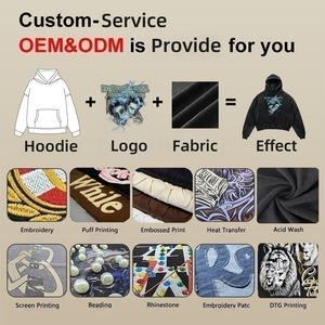High Quality 420Gsm Cotton Men's Hoodies Design Logo <b>Thick</b> <b>Fleece</b> Print Pattern Loose Fit Spring Unisex Streetwear Hoodie TKAN58 - Product Image 3