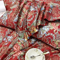 100% ensembles de housse de couette en coton biologique à longues fibres égyptiennes Style américain 60s 4 pièces 300 fils