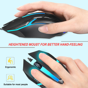 RGB คลาสสิค แบล็ค เอส 1 เมอร์รี่เมาส์เมาส์แบบมีสายประสิทธิภาพสูง เมาส์เซ็นเซอร์ออปติคอล 1000 DPI สำหรับพีซี - Product Image 3