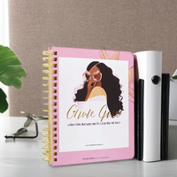 Journal de bien-être A5 personnalisé 100 pages planificateur de repas reliure à spirale couverture en papier PU personnalisé bande élastique cahier de perte de poids