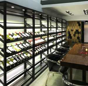Cave à <span class=keywords><strong>vin</strong></span> moderne écologique en verre pour hall d'hôtel de luxe, étagère à <span class=keywords><strong>vin</strong></span> décorative en acier inoxydable doré de Foshan - Product Image 5