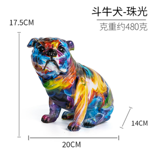 Spot en gros bonne qualité à la main transfert d'eau résine cadeau artisanat <span class=keywords><strong>bouledogue</strong></span> modèles intérieur maison hôtel décoration ornements - Product Image 4