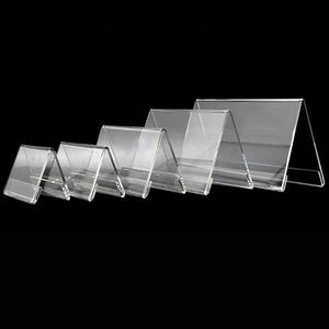 Supports de tente nominative en plastique transparent de taille personnalisée Plaques nominatives pour bureau Support de <span class=keywords><strong>plaque</strong></span> nominative en <span class=keywords><strong>acrylique</strong></span> Cadre de signalisation de bureau pour présentation sur table - Product Image 5