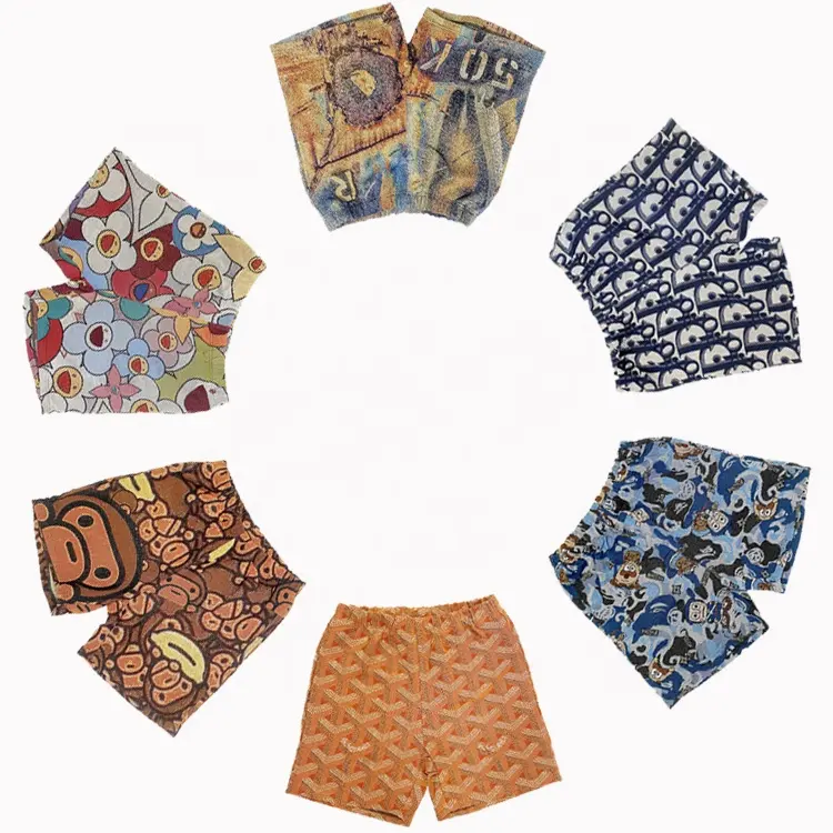 Aangepaste Op Tiktok Instagram Mens Tapestry Shorts Jacquard Geweven Shorts Zomer Stijl