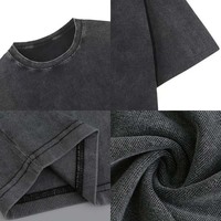 SK 230G T-shirt Homme Personnalisé Vintage Streetwear Oversize en Gros, Pur Coton Lourd Délavé à l'Acide, Manches Courtes, Tissu Tricoté