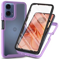 E14 4G/G04/G04s 4G Compatible Antichoc Détachable 2-en-1 PET Screen Film Case PC + TPU Phone Shell