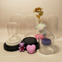 Cúpula Acrílica Transparente para Flores Preservadas, Semicircular, Moldeada por Soplado, con Cubierta de PET a Prueba de Polvo, para Flores Secas, Manualidades DIY