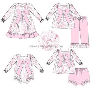 ชุดคริสมาสต์เด็กผู้หญิง2ชิ้นสำหรับฤดูหนาวปักลายตัวอักษรลายสก๊อตสีแดง - Product Image 3