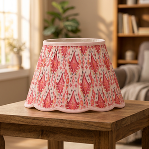 Abat-jour en lin Khadi de qualité supérieure à motif floral |   Abat-jour en tissu plissé fait main |   Table décorative, couvercle de lampe de sol - Product Image 4