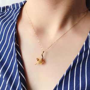 カスタムジュエリー アラジンランプ型 新ヴィンテージデザイン 純金 天然ダイヤモンドペンダント 18金ネックレス - Product Image 6