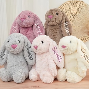 Peluche lapin brodée Etsy à longues oreilles et grande bouche, rembourrée en coton PP, hauteur 31cm-50cm, compagnon de sommeil - Product Image 1