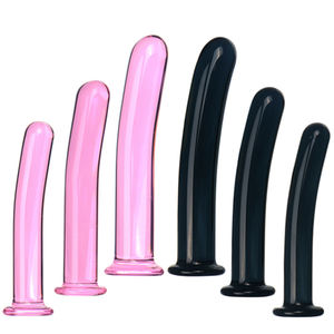 Rosa und schwarz gebogene Glas dildos weiblicher Mastur bator <span class=keywords><strong>Anal</strong></span> Expansion Massage <span class=keywords><strong>Anal</strong></span> Dilatator Sexspielzeug - Product Image 1