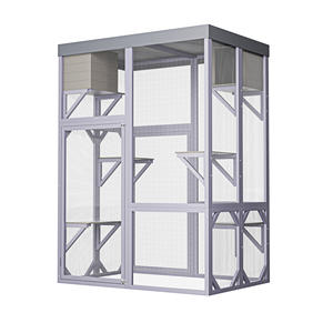 Recinto de Madera Multifuncional para Gatos con 4 Plataformas, <span class=keywords><strong>2</strong></span> Casas para Dormir, <span class=keywords><strong>2</strong></span> Cerraduras y Esquinas Redondeadas - Product Image 4