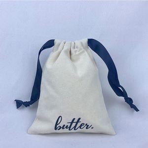 Hot Sale Custom Organic Cotton Canvas Muslin Biodegradable <b>Drawstring</b> Bag Gift Craft Jewelry Packaging Dust <b>Pouch</b> Custom Logo - Product Image 4