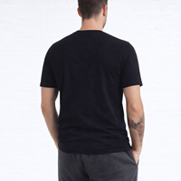 Fabrication en gros de t-shirts pour hommes en coton 100% noir de haute qualité, coupe ajustée, sur mesure
