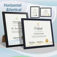 Toptan lise Diploma belge çerçeve siyah beyaz ahşap fotoğraf çerçevesi belgesi duvar ekranı resim çerçevesi
