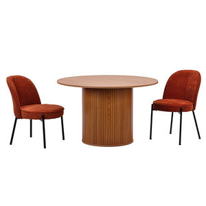 Base de 8 plazas Cuadros Lujo Oro Madera maciza Plástico Mesa de comedor barata Mesa de comedor Silla - Product Image 4