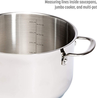 Batterie de cuisine en acier inoxydable 18/10 de qualité commerciale, 12 pièces, avec logo personnalisé OEM, compatible induction, fond à liaison par impact, comprenant une cocotte vapeur et une casserole