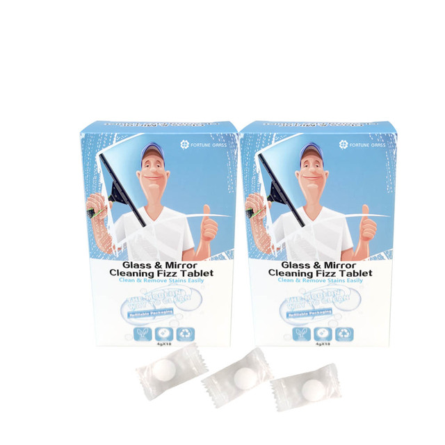 Manufacturer Supply Household Glass Cleaner Tablets for Mirror and Window Stains with Spray Bottle Use