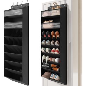 Over The Door <b>Shoe</b> Organizer 8 Pockets Clear Pockets Hanging Rack For <b>Shoes</b> Handbags Closet Storage Rectangle <b>Hook</b> Type - Product Image 1