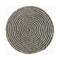 Sous-verre rond en corde de jute, style bohème rustique, fait main, en spirale, pour décoration de table de cuisine et support de boisson