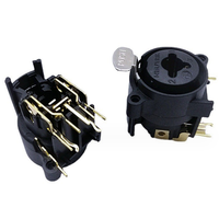 Prise XLR pour microphone, prise jack femelle 6,35 mm, prise pour haut-parleur 6,5 mm, prise pour microphone à pied courbé
