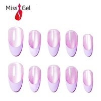 Ongles artificiels réutilisables en gel souple effet œil de chat, de haute qualité, à presser, vente en gros, 32 pièces, pour salon de manucure