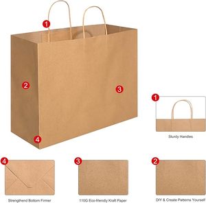 Túi giấy kraft màu nâu tùy chỉnh bán buôn, túi quà tặng số lượng lớn dùng cho pizza, tiệc sinh nhật, tạp hóa, bán lẻ, kinh doanh - Product Image 3