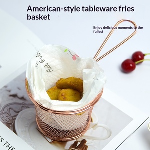 Cesta de malla metálica multifuncional moderna <span class=keywords><strong>para</strong></span> freír patatas fritas y aperitivos, con filtro de aceite y protección antiescaldaduras - Product Image 3