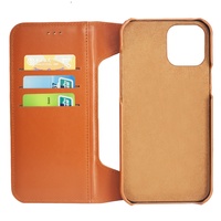 De luxe En Cuir Véritable Étui Portefeuille EMF Support Anti-Rayonnement Véritable Vache en cuir Flip housse Pour IPhone12 Et Pour vertu