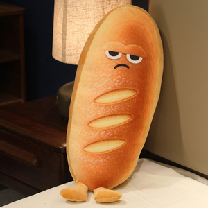 Long Strip Simulation Bread Plushie Large Size Toast Emotion Plush <strong>Pillow</strong> Small Moq Emotion Plush <strong>Pillow</strong> for Students - Product Image 3