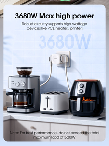 LDNIO Z11 New Design Home Power <strong>Plug</strong> EU <strong>Socket</strong> Adapter Strip 3680W Power <strong>Extension</strong> 4 AC Outlets <strong>Plug</strong> Fireproof PC Material - Product Image 6