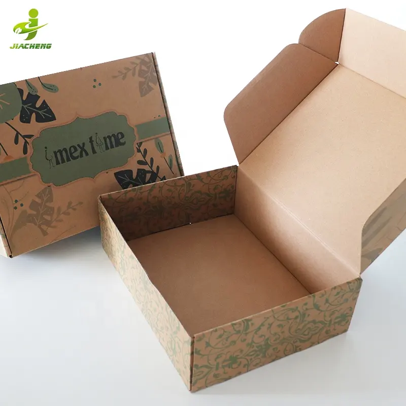 Çevre dostu özel Logo baskılı dayanıklı giyim/hediye/ayakkabı paketi katlanır oluklu nakliye posta Kraft kağıt karton kutu