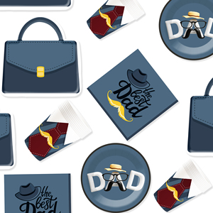 ชุดของตกแต่งวันพ่อ DAMAI ชุดจานชามสำหรับคุณพ่อที่ดีที่สุด ประกอบด้วยจานกระดาษและแก้วกระดาษแบบใช้แล้วทิ้งสำหรับงานเลี้ยงวันพ่อ - Product Image 4