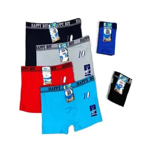 Boxer de cintura 28-32 cm para meninos, modelo de 0,44 dólares, boxer de alta qualidade com cores sortidas, multipacotes respiráveis, para venda