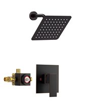 Robinet de douche en laiton ORB 6 pouces, ensemble de douche carré à jet de pluie à poignée unique, design moderne, cartouche en laiton, garantie 5 ans